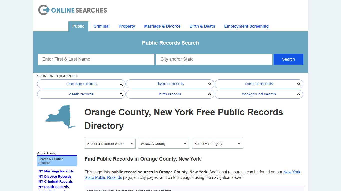 Orange County, New York Public Records Directory