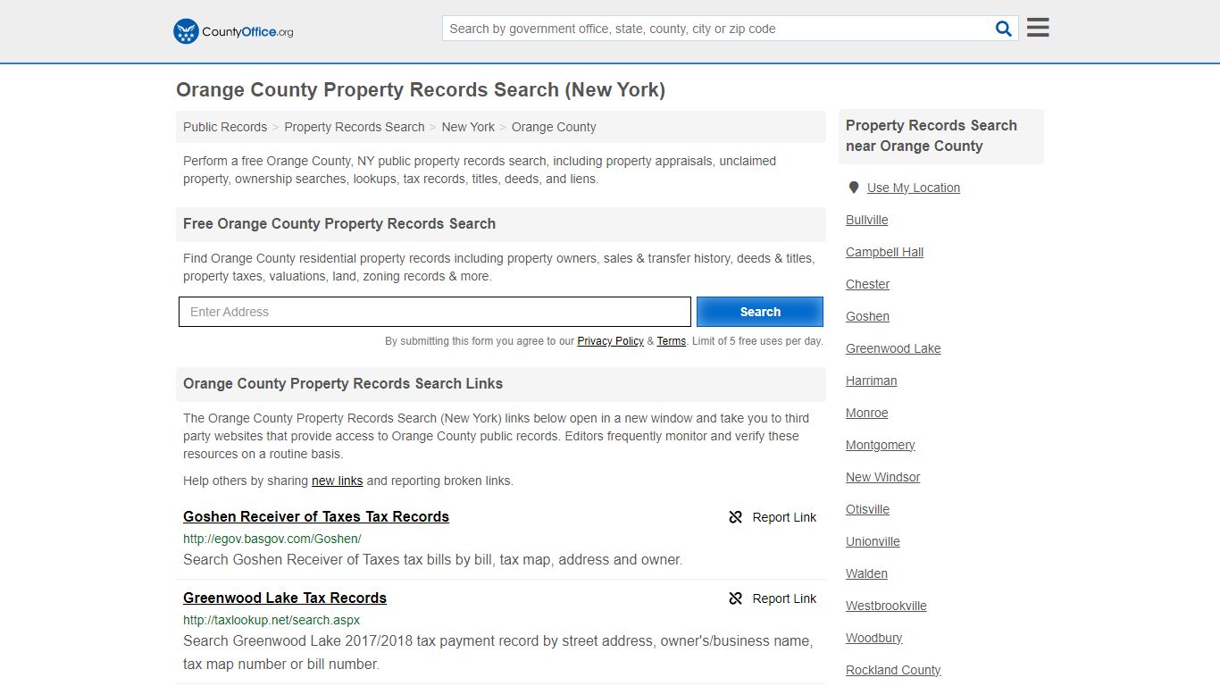 Orange County Property Records Search (New York) - County Office